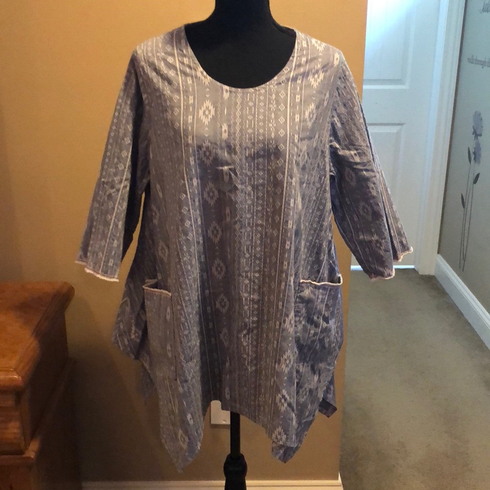 Amish Made Farmhouse Frocks 3/4 Sleeve Top/NWOT